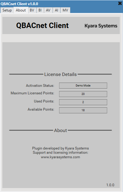 QBACnet Client - 20 Objects