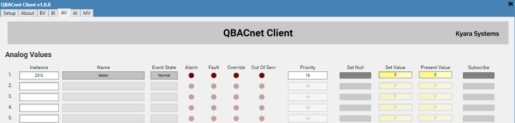 QBACnet Client - 20 Objects