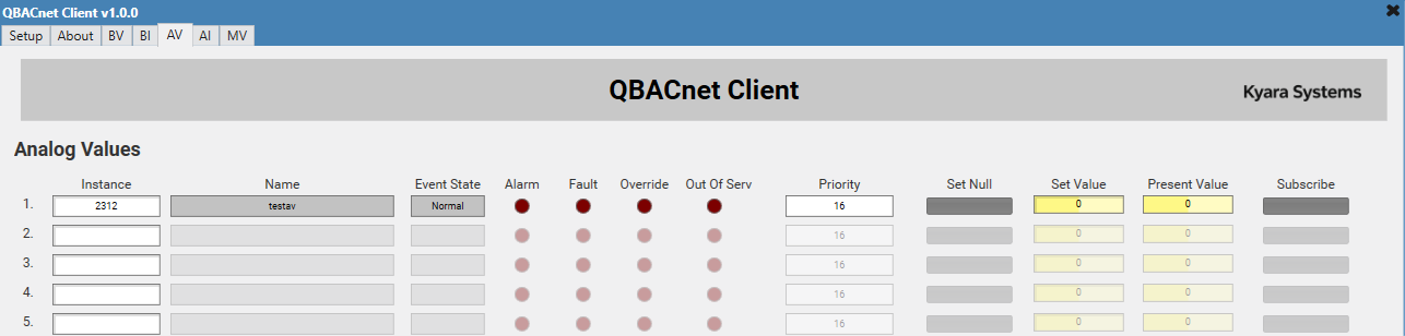 QBACnet Client - 20 Objects